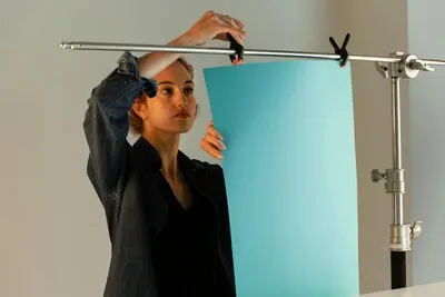 Special product photography studio with worker