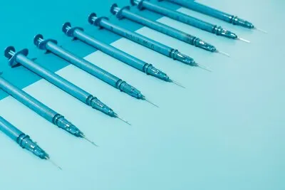 Top view on various medical equipment