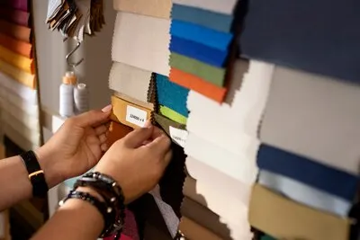 Still life of fashion designer's office