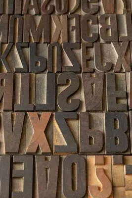 Top view over typesetting parts