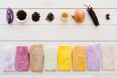 Top view natural pigmented cloths