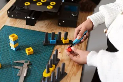 Designer working on 3d model